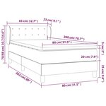 vidaXL Sommier à lattes de lit avec matelas Taupe 80x200 cm Tissu