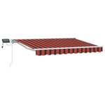 vidaXL Cadre de store manuel avec LEDs Orange Noir et Blanc 3 x 2 5 m