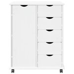 vidaXL Cabinet roulant 63 5 x 39 x 79 cm Bois de Pin Massif Blanc