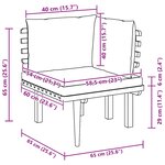 vidaXL Canapé d'angle de jardin avec coussins bois d'acacia massif