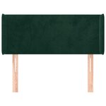 vidaXL Tête de lit avec oreilles Vert foncé 93x16x78/88 cm Velours