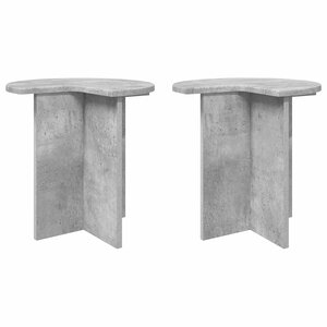 vidaXL Table d'appoint 2 pièces Gris béton Ø 39 x 38 cm
