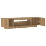 vidaXL Meuble TV avec lumières LED chêne artisanal bois d'ingénierie