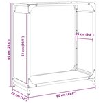 vidaXL Portant de bois chauffage noir 60x28x65 cm
