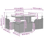 vidaXL Ensemble de canapé de jardin 5 Pièces Marron Poly rotin