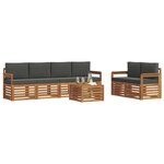 vidaXL Ensemble de canapés d'extérieur 7 pc Naturel et Anthracite
