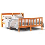 vidaXL Cadre de lit avec tête de lit cire marron 120x190cm bois de pin