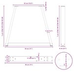vidaXL Pieds de table basse en V 2 pièces Noir 38 x (42-43 3) cm Acier