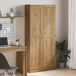 vidaXL Buffet haut chêne artisanal 82 5x30 5x185 cm bois d'ingénierie
