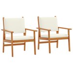 vidaXL Chaise de jardin avec coussin 2 Pièces Marron Bois d'acacia massif