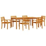 vidaXL Ensemble de salle à manger pour jardin 9 Pièces Marron