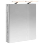 vidaXL Armoire Miroir de Salle de Bain Gris Sonoma 60 x 14 5 x 70 cm