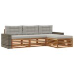 vidaXL Ensemble de canapés d'extérieur 4 pc Naturel et gris clair