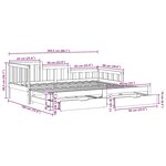 vidaXL Lit de jour avec gigogne et tiroirs sans matelas blanc 90x200cm