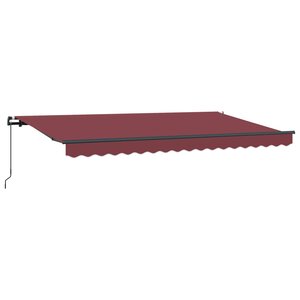 vidaXL Auvent Rétractable Bordeaux 350 x 200 cm tissu