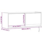 vidaXL Meuble TV mural avec lumières LED chêne marron 100x31x35 cm