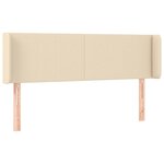 vidaXL Tête de lit avec oreilles Crème 147x16x78/88 cm Tissu