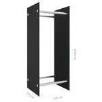 vidaXL Portant de bois de chauffage Noir 40x35x100 cm Verre trempé