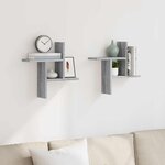 vidaXL Étagères murales 2Pièces sonoma gris 38x12x38 cm bois d’ingénierie