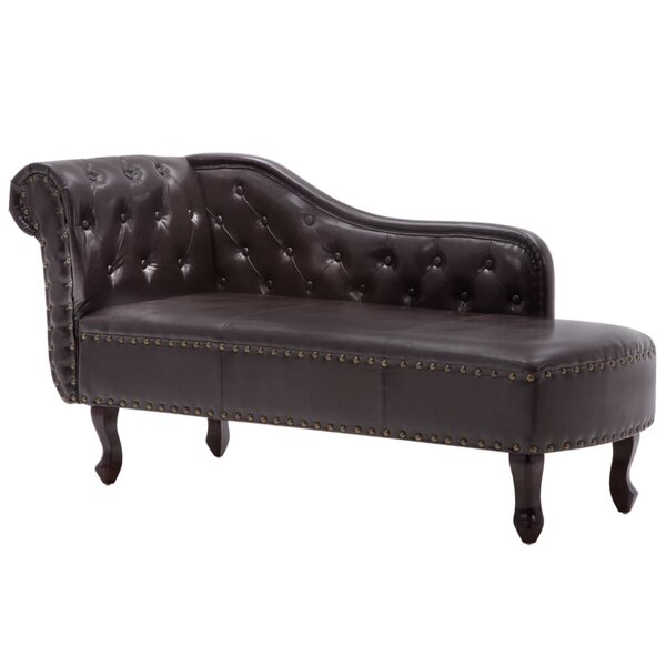 vidaXL Chaise longue Marron foncé Similicuir