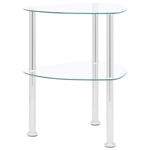 vidaXL Table d'appoint 2 niveaux Transparent 38x38x50 cm Verre trempé