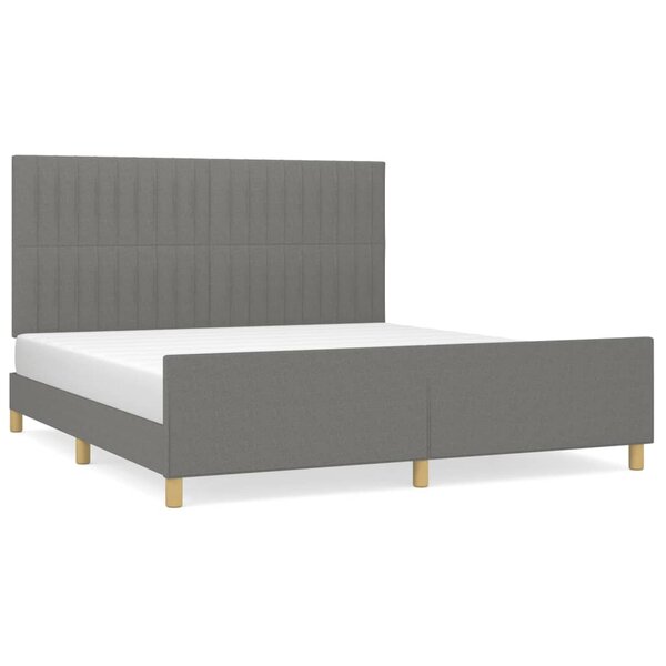 vidaXL Cadre de lit sans matelas gris foncé 160x200 cm tissu