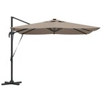 vidaXL Parasol déporté Roma avec LEDs - Taupe (286 x 285 x 270 cm) - Aluminium