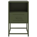 vidaXL Tables de chevet 2 Pièces vert olive 36x39x60 5 cm acier