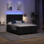 vidaXL Lit à ressorts avec matelas Noir 140 x 200 cm tissu