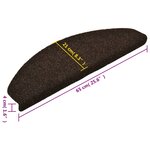 vidaXL Tapis autoadhésifs de marches 10Pièces Marron 65x21x4cm Aiguilleté