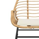 vidaXL Ensemble à manger jardin coussins 3Pièces marron poly rotin verre