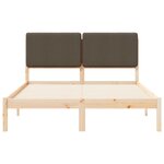 vidaXL Cadre de lit avec tête de lit rembourrée Taupe 140 x 190 cm