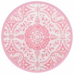 vidaXL Tapis d'extérieur rose Ø160 cm PP
