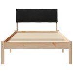 vidaXL Cadre de lit Marron et noir 90 x 190 cm Bois massif en pin