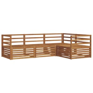vidaXL Ensemble de canapés d'extérieur 4 Pièces Naturel