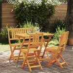 Ensemble Bistro de Jardin Pliable 4 Pièces en Bois Massif d'Acacia vidaXL