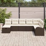 vidaXL Ensemble de canapé de jardin 8 Pièces Marron Poly rotin
