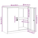 vidaXL Armoire de rangement Vert olive 90 x 40 x 90 cm Acier