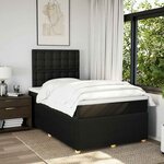 vidaXL Sommier à lattes de lit avec matelas noir 120x190 cm tissu