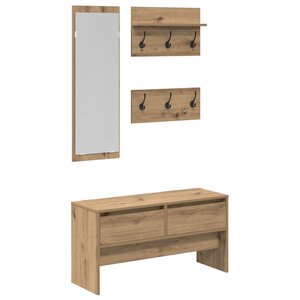 vidaXL Set de meubles de couloir 4 pièces en bois d'artisan chêne