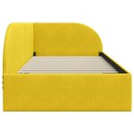 vidaXL Cadre de lit d'angle Jaune 90 cm x 200 cm tissu