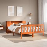 vidaXL Lit bibliothèque sans matelas cire marron 140x190 cm pin massif