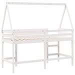 vidaXL Lit superposé et échelle et toit blanc 80x200cm bois pin massif