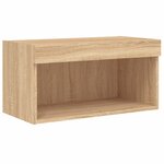 vidaXL Meuble TV avec lumières LED chêne sonoma 60x30x30 cm