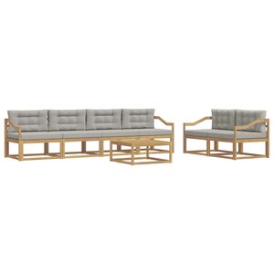 vidaXL Ensemble de canapés d'extérieur 6 pc Blanc et gris clair