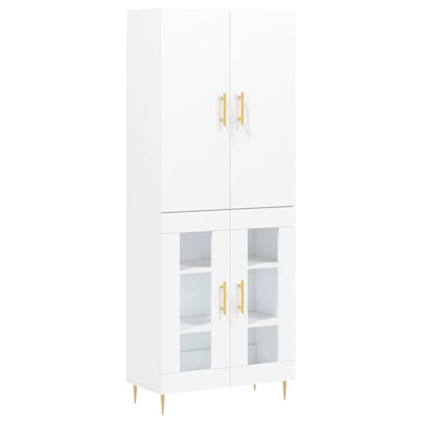 vidaXL Buffet haut Blanc 69 5x34x180 cm Bois d'ingénierie