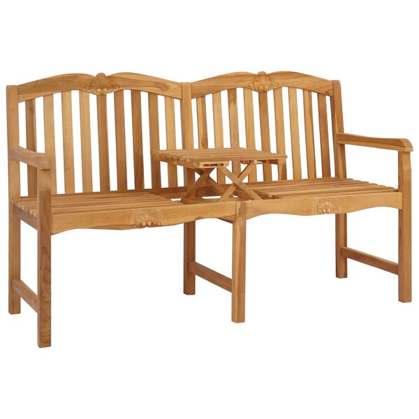 vidaXL Banc en Bois Sculpté en Rose 155 x 60 x 94 cm Naturel