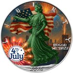 Pièce de monnaie en Argent 1 Dollar g 31.1 (1 oz) Millésime 2025 FIREWORKS OF FREEDOM