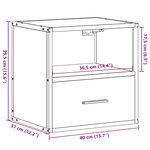 vidaXL Tables de chevet murales 2 Pièces sonoma gris 40x31x39 5 cm