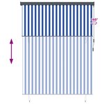 vidaXL Store Roulant Extérieur Rayé Bleu et blanc 220 x 250 cm tissu